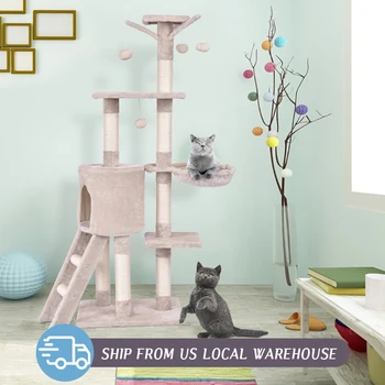 Когтеточка для кошек Башня Мебель для дома Домашние Животные Гамак Когтеточка для кошек из Сизаля Каркас Для лазания Игрушка Просторный Насест