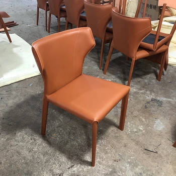 Кожаные Роскошные обеденные стулья, Дизайнерское удобное кресло для спальни с низкой спинкой, Итальянская мебель для дома Silla Comedor GXR41XP