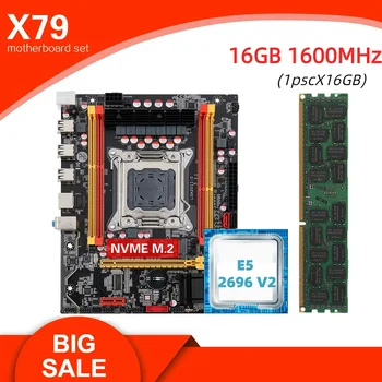 Комплект материнской платы Kllisre X79 LGA 2011 combo XEON E5 2696 V2 CPU 1шт x 16 ГБ оперативной памяти DDR3 1600 ECC RAM