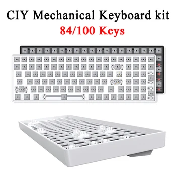 Комплект механической клавиатуры CIY 68/100 Key с индивидуальной механической клавиатурой 5.0 2.4G с беспроводным переключателем горячей замены, базовая прокладка клавиатуры для компьютера