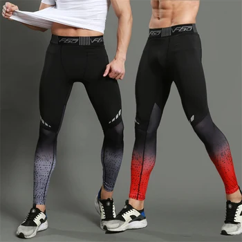 Компрессионные брюки для бега в тренажерном зале, Колготки, мужские Спортивные Леггинсы, спортивная одежда для фитнеса, Длинные брюки, брюки для тренировок в тренажерном зале, Узкие Леггинсы