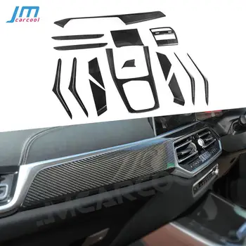 Коробка для хранения панели переключения передач BMW X5 G05 2020 + Внутренняя отделка дверей автомобиля из сухого углеродного волокна, накладки, наклейки, внутреннее украшение