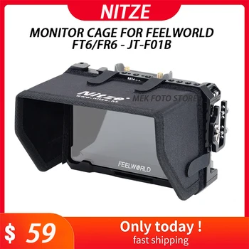 Корпус монитора Nitze для Feelworld FT6/FR6 - JT-F01B с кабельным зажимом, совместимым с HDMI PE28, солнцезащитным колпачком LS5-B, шестигранным ключом
