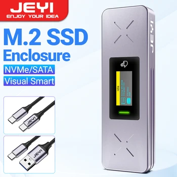 Корпус твердотельного накопителя JEYI Visual Smart M.2 NVMe / SATA, USB 3.2 Gen 2 10 Гбит/с, внешний корпус адаптера M2 С поддержкой M-Key B + M-Key UASP Trim