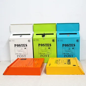 Креативный железный почтовый ящик с замком в европейском стиле, Американский почтовый ящик для предложений, настенный почтовый ящик в пасторальном стиле