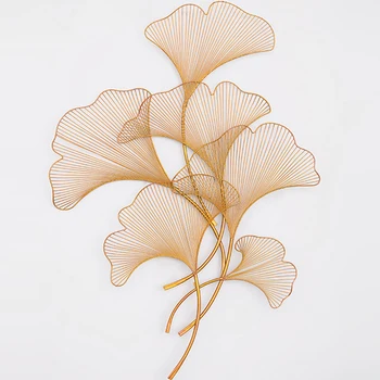 Крупногабаритный 3D домашний металлический подвесной орнамент в виде листьев Лотоса, металлическое настенное художественное оформление, декор