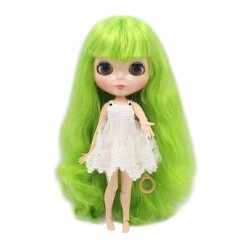 Кукла ICY DBS Blyth 1/6 bjd 30 см, ярко-зеленые волосы, блестящее лицо, суставы, натуральная кожа QM422 30 см