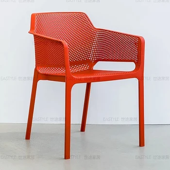 Кухонный обеденный стул с ручкой сзади Современные минималистичные Пластиковые Обеденные стулья для гостиной Single Sedie Da Soggiorno Предметы домашнего обихода