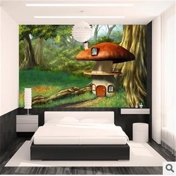 Лес бейбехан 3D шелковая ткань диван спальня ТВ фон обои фрески обои для гостиной papel de parede infantil