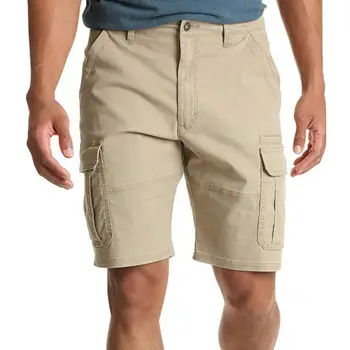 Летние военные шорты-карго средней длины с множеством карманов, тонкие мужские однотонные универсальные короткие брюки для фитнеса