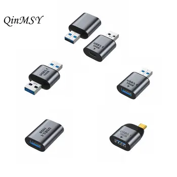 Металлический USB C 3.1 Адаптер OTG 10 Гбит/с Быстрая передача данных Type-C 3A Зарядный конвертер для Samsung Xiaomi Телефон Macbook Pro планшет