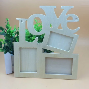 Милая деревянная полая рамка для фото с любовью, домашний декор, арт, белая основа, подарок своими руками, новинка