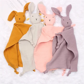 Милый кролик, Детское успокаивающее полотенце, Мягкая Хлопковая игрушка для сна для мальчиков и девочек, Подарок для малышей, Куклы для сна, Детские аксессуары