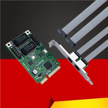 Мини-PCIE к 2-Портовой Сетевой Карте RJ45 Сетевой Адаптер Интернет-Lan Адаптер Ethernet Гигабитный 10/100/1000 Мбит/с ASM1182e Чип для ПК