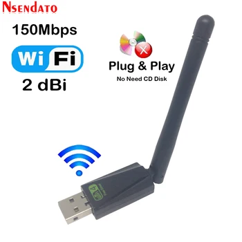 Мини USB 2,0 150 Мбит/с WiFi Беспроводная Сетевая Карта Донгл MT7601 802.11 b/g/n Сетевой Адаптер с поворотной Антенной для Портативных ПК