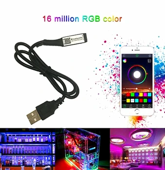 Мини USB Bluetooth Светодиодный Контроллер Таймер Многоцветный Изменяющий Голос Смарт RGB Контроллер для 5 В 3528 5050 Светодиодная Лента ТВ Подсветка