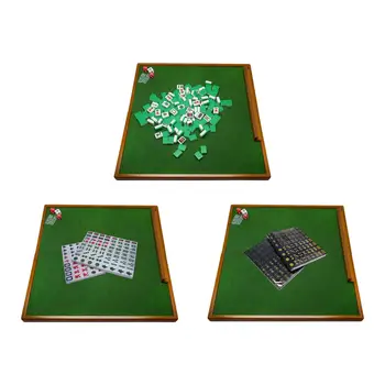 Мини-набор для игры в маджонг со складным столом для игры в маджонг и кубиками, линейками для плитки, настольной игрой, портативным набором для игры в маджонг для семейного путешествия домой