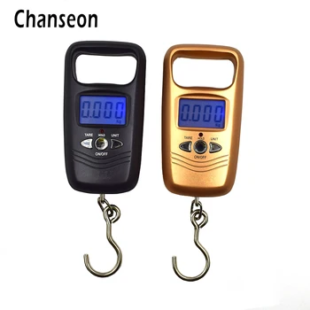 Мини портативные весы Chanseon 110 фунтов x 0,01 фунта для рыбалки Вес для багажа для путешествий Весы с подвесным крючком ЖКЦифровые весы 50 кг