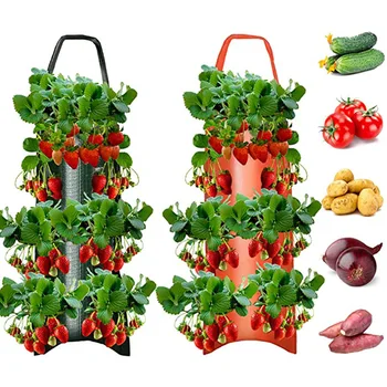 Многопортовые подвесные сумки для выращивания клубники, сумки для выращивания растений, сумки для вертикального выращивания в помещении и на открытом воздухе, сумки для выращивания растений, 1 шт.