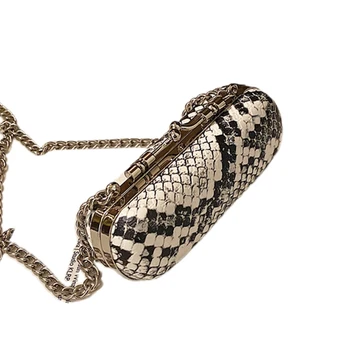 Модная сумка из искусственной кожи со змеиным узором на цепочке, сумка-тоут, кошелек для женщин и девочек