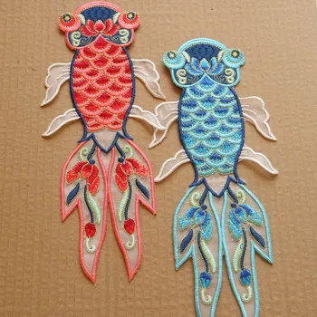 Модные нашивки с вышивкой в виде разноцветных рыбок для одежды, сделанные своими руками железные нашивки с животными, аппликации для украшения значков jakcet