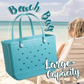Модные пляжные сумки EVA Корзина Пляжная сумка для хранения большой емкости с несколькими отверстиями Летняя сумка-тоут Очень Большая Корзина для путешествий и спорта
