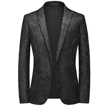 Модный Новый мужской повседневный бутик-костюм с тисненым рисунком 2023 года / Приталенное вечернее платье для бутика, блейзеры, куртка, пальто