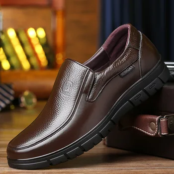 Мужская обувь 2023, повседневная обувь из натуральной кожи для мужчин, Прогулочная обувь на плоской платформе, Уличная обувь, Лоферы, Дышащие кроссовки