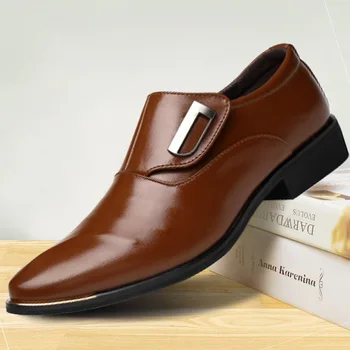 Мужская повседневная кожаная обувь, официальная обувь, мужские модные остроносые туфли в британском стиле большого размера, Мужские модельные свадебные туфли 신발