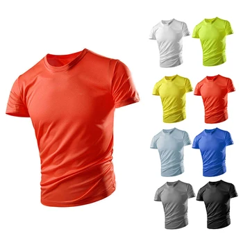 Мужская футболка 2021 года с коротким рукавом из ледяного шелка, летние модные однотонные повседневные тонкие рубашки для мужчин, дышащие Свободные топы больших размеров