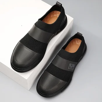 Мужские кожаные сетчатые оксфордские удобные модельные туфли Originals на шнуровке, официальные деловые повседневные мужские туфли-дерби на каждый день