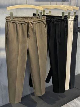 Мужские летние быстросохнущие спортивные брюки Mafokuwz Ice Silk Pants 2023 Новый тренд непринужденной повседневности Универсальные прямые укороченные брюки