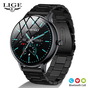 Мужские смарт-часы LIGE с Bluetooth-вызовом, умные часы для фитнеса, спортивные часы, мужские Музыкальные часы с сердечным ритмом, Водонепроницаемые часы для Android IOS