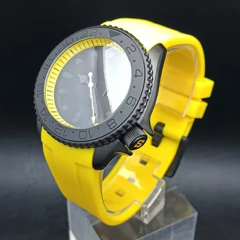 Мужские часы Custom Fashion Japan NH36 40,5 мм, сапфировый корпус, автоматические мужские часы, керамический безель, Резиновый ремешок