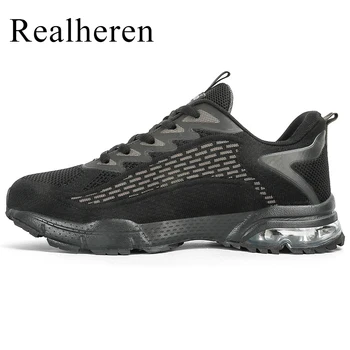 Мужские черные кроссовки на воздушной подушке, спортивные кроссовки для бега, спортивная обувь для ходьбы, спортивные кроссовки для фитнеса, легкие кроссовки