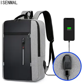 Мужской стильный рюкзак с USB-зарядкой, школьный рюкзак для ноутбука 15,6 дюймов, мужская сумка для книг, Водонепроницаемые мужские рюкзаки