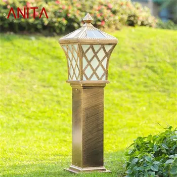 Наружный солнечный светильник ANITA для лужайки, ретро-садовый светильник, светодиодный водонепроницаемый декоративный светильник для домашнего двора