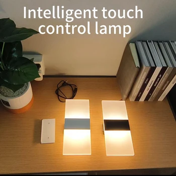 Настенный светильник с подзарядкой от USB, сенсорный выключатель с датчиком движения, акриловые ночники для помещений, Прикроватное бра для спальни, настенный светильник Nordic LED в скандинавском стиле