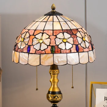 Настольная лампа в виде ракушки в европейском стиле, Прикроватная лампа для спальни, Индивидуальность Свадебной комнаты, ретро-теплая Свадебная Американская Медная лампа для кабинета