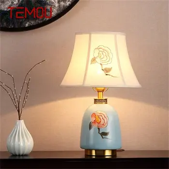Настольные лампы TEMOU из латуни, керамический настольный светильник, подходящий для дома, гостиной, столовой, спальни, офиса, отеля