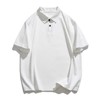 Новая летняя свободная рубашка-поло Tide в гонконгском стиле, модная повседневная футболка с коротким рукавом, мужская everything