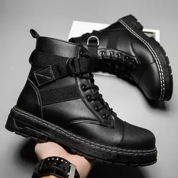 Новая модная мужская зимняя обувь, теплые удобные ботильоны 2021 года, мужские зимние ботинки, повседневная мужская обувь, нескользящая мужская обувь
