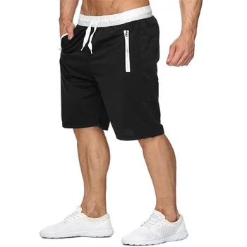 Новая мужская толстовка, шорты, топ для занятий в тренажерном зале, мужские карманы для тренировок, банджи-шнур на молнии и пляжные летние укороченные брюки для взрослых