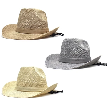Новая соломенная ковбойская шляпа Ручной работы, Пляжные фетровые шляпы от солнца, Праздничная кепка для мужчин и женщин, кепка с загнутыми полями, Солнцезащитные шляпы унисекс