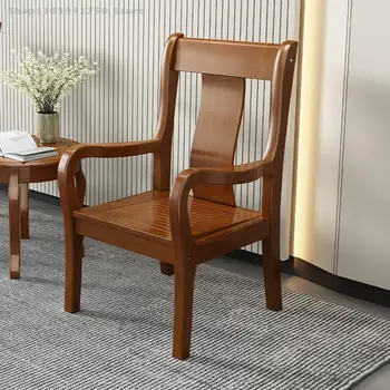 Новое кресло в китайском стиле из цельного дерева для старых сидячих офисных кресел для родителей, удобное кресло со спинкой Для дома, простое
