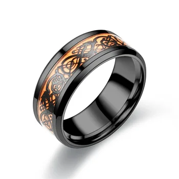 Новое мужское светящееся флуоресцентное кольцо с рисунком дракона Dragon piece кольцо из нержавеющей стали