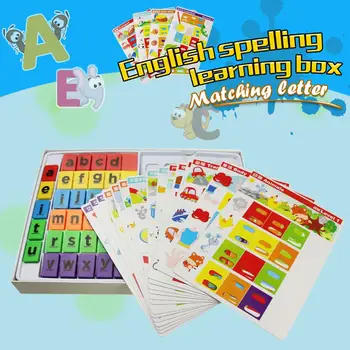 Новое поступление, обучающие английскому подбору слов, английской орфографии, карточкам для изучения слов с красочными головоломками, обучающим игрушкам