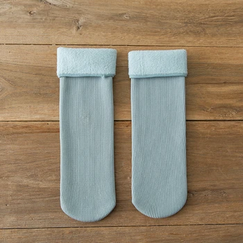 Новые Зимние Толстые женские носки из кораллового бархата и шерсти, повседневные Японские модные Однотонные длинные носки для девочек, теплые носки для экипажа