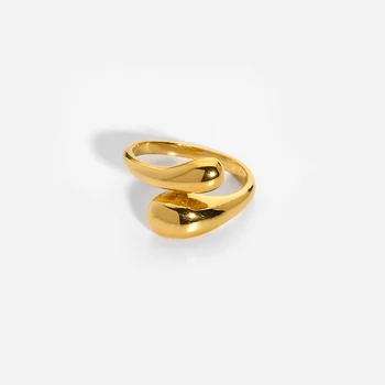 Новые Модные Позолоченные Массивные кольца с перекрестным открыванием из нержавеющей стали для женщин anillo acero, неокисляемый подарок mujer dorado