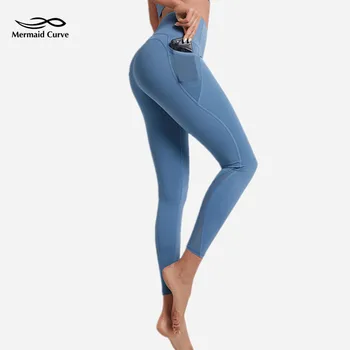 Новые брюки для йоги в стиле пэчворк из сетчатой пряжи, женские дышащие леггинсы для тренировок, пуш-ап, для фитнеса, леггинсы для бега с карманами на высокой талии